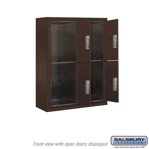10-Door Surface Mounted Parcel Locker with 4 Parcel Lockers in Bronze for Private Access - Image 3