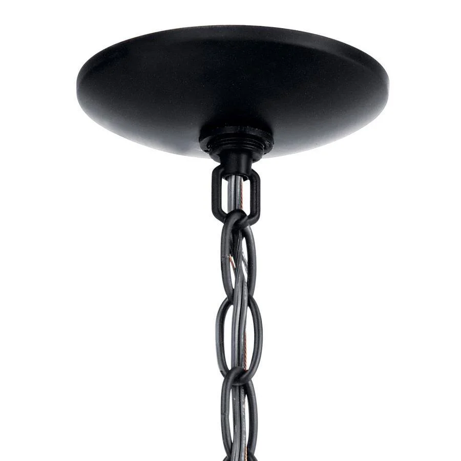 Kichler Brookglen Black with Gold Tone French Country/Cottage Drum Pendant Light - Image 5