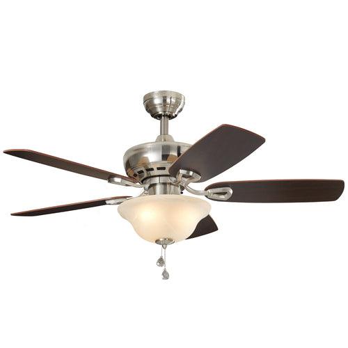 Harbor Breeze Sage Cove 44-in Satin Nickel Incandescent Indoor Ceiling Fan with Light (5-Blade) - Image 7