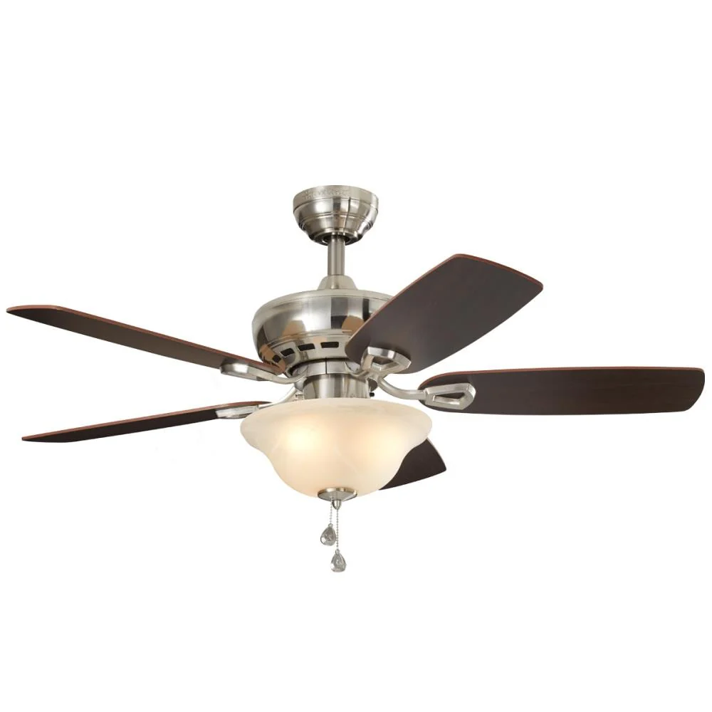 Harbor Breeze Sage Cove 44-in Satin Nickel Incandescent Indoor Ceiling Fan with Light (5-Blade) - Image 8
