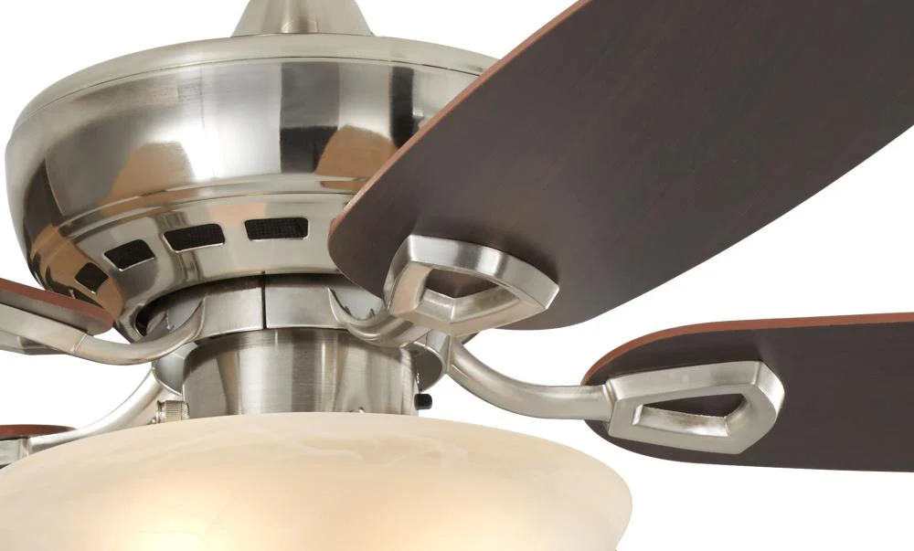 Harbor Breeze Sage Cove 44-in Satin Nickel Incandescent Indoor Ceiling Fan with Light (5-Blade) - Image 9