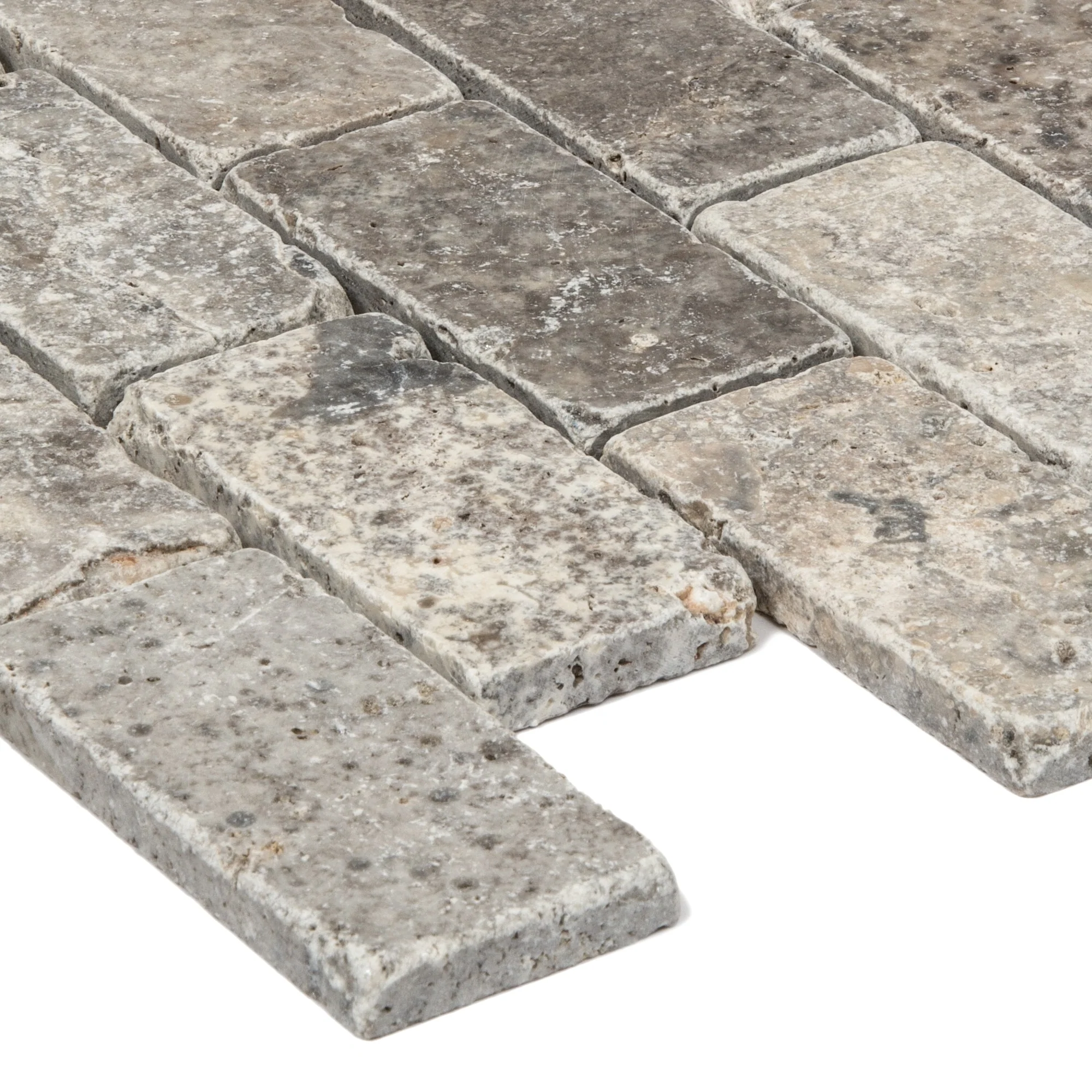 Satori Silver Crescent 12-in x 12-in Tumbled Natural Stone Travertine Brick Subway Wall Tile - Image 7