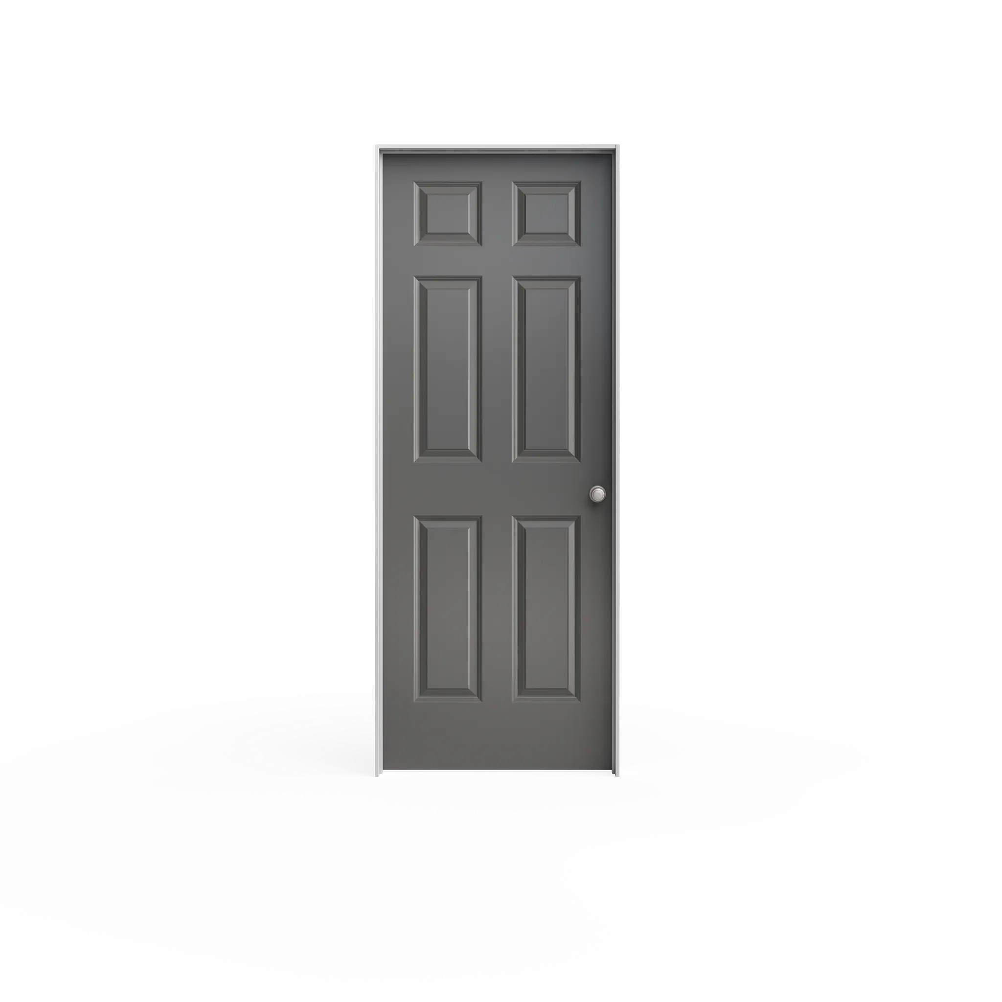Masonite Traditional 30-in x 80-in 6-Panel Hollow Core Primed Molded Composite Left Hand Inswing/Outswing Single Prehung Interior Door
