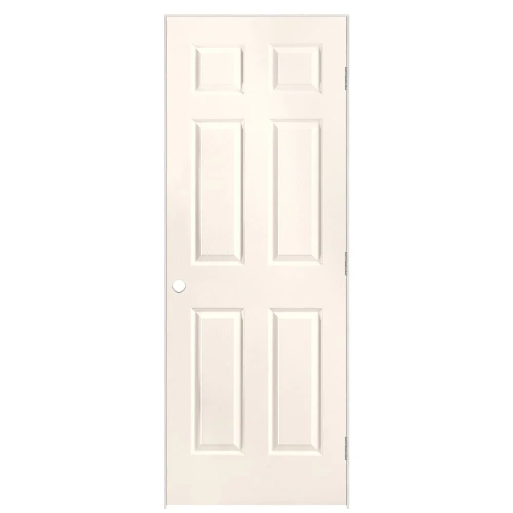 Masonite Traditional 30-in x 78-in 6-Panel Hollow Core Primed Molded Composite Left-Hand Flat Jamb Single Prehung Interior Door