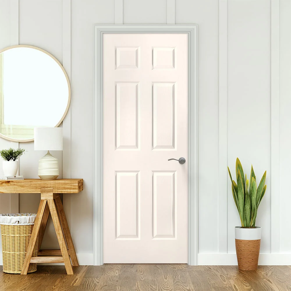 Masonite Traditional 30-in x 78-in 6-Panel Hollow Core Primed Molded Composite Left-Hand Flat Jamb Single Prehung Interior Door - Image 2