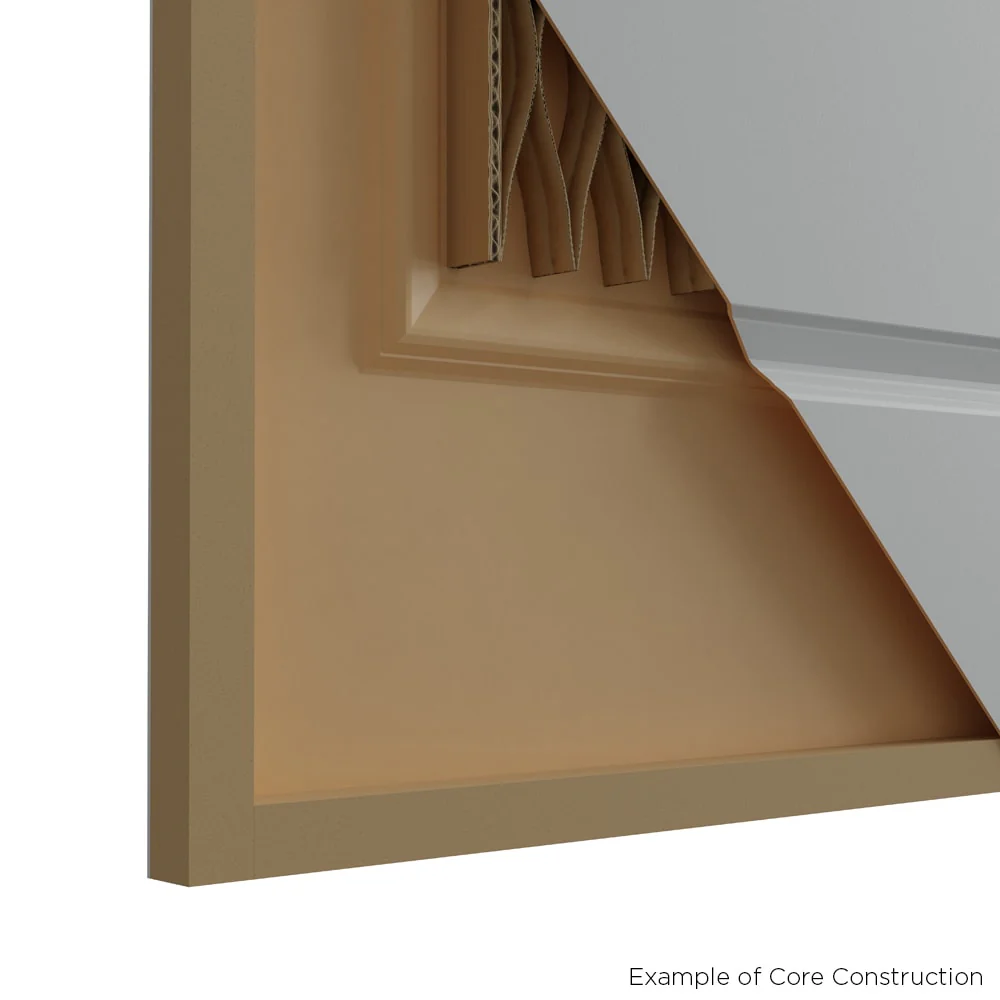 Masonite Traditional 30-in x 78-in 6-Panel Hollow Core Primed Molded Composite Left-Hand Flat Jamb Single Prehung Interior Door - Image 5