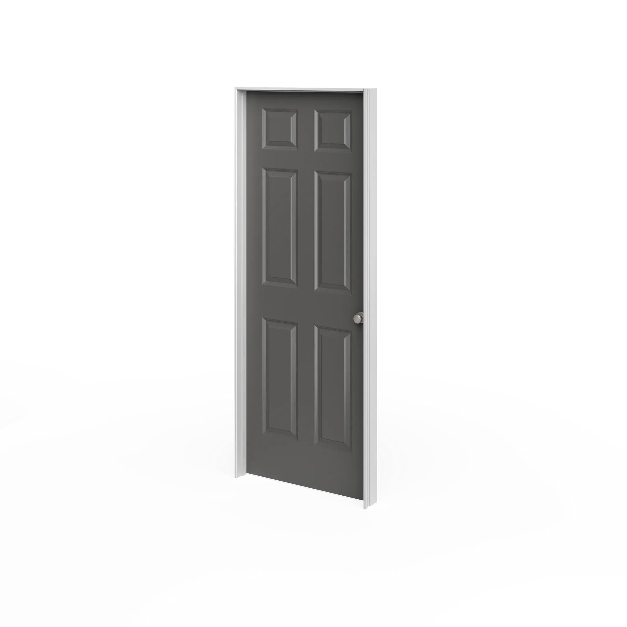 Masonite Traditional 30-in x 78-in 6-Panel Hollow Core Primed Molded Composite Right-Hand Inswing/Outswing Single Prehung Interior Door - Image 5
