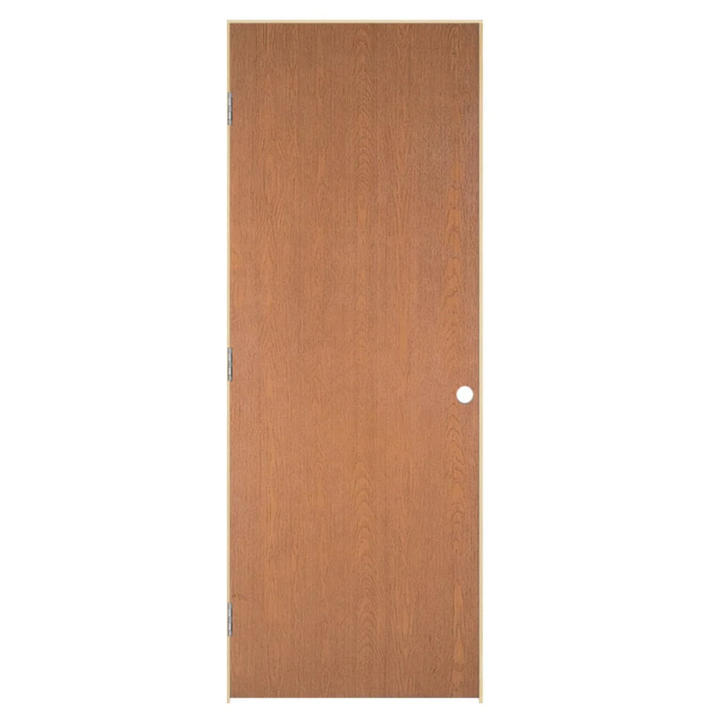 Masonite Traditional 30-in x 80-in Flush Hollow Core Unfinished Hardwood Veneer Right Hand Single Prehung Interior Door