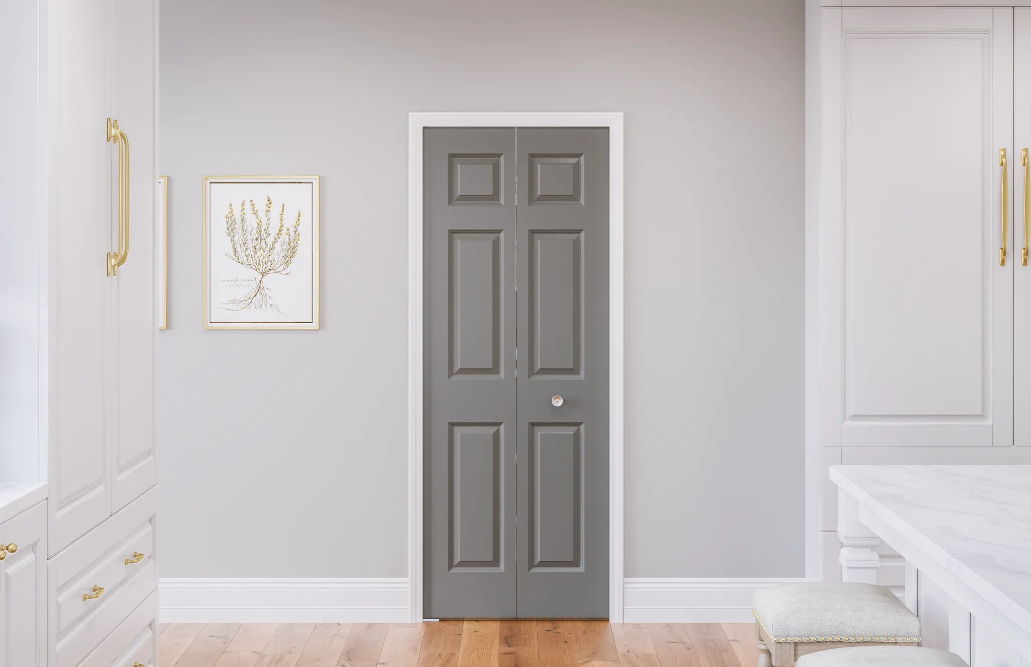 Masonite Traditional 24-in x 80-in 6-Panel Primed Molded Composite Bifold Door (Hardware Included) - Image 2