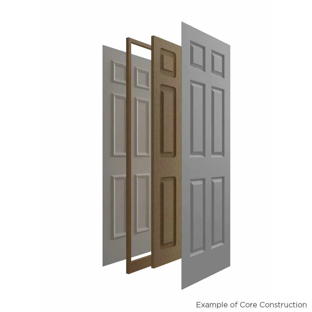 Masonite Traditional 30-in x 80-in Unfinished 6-Panel Solid Core Pine Wood Right-Hand Single Prehung Interior Door - Image 4