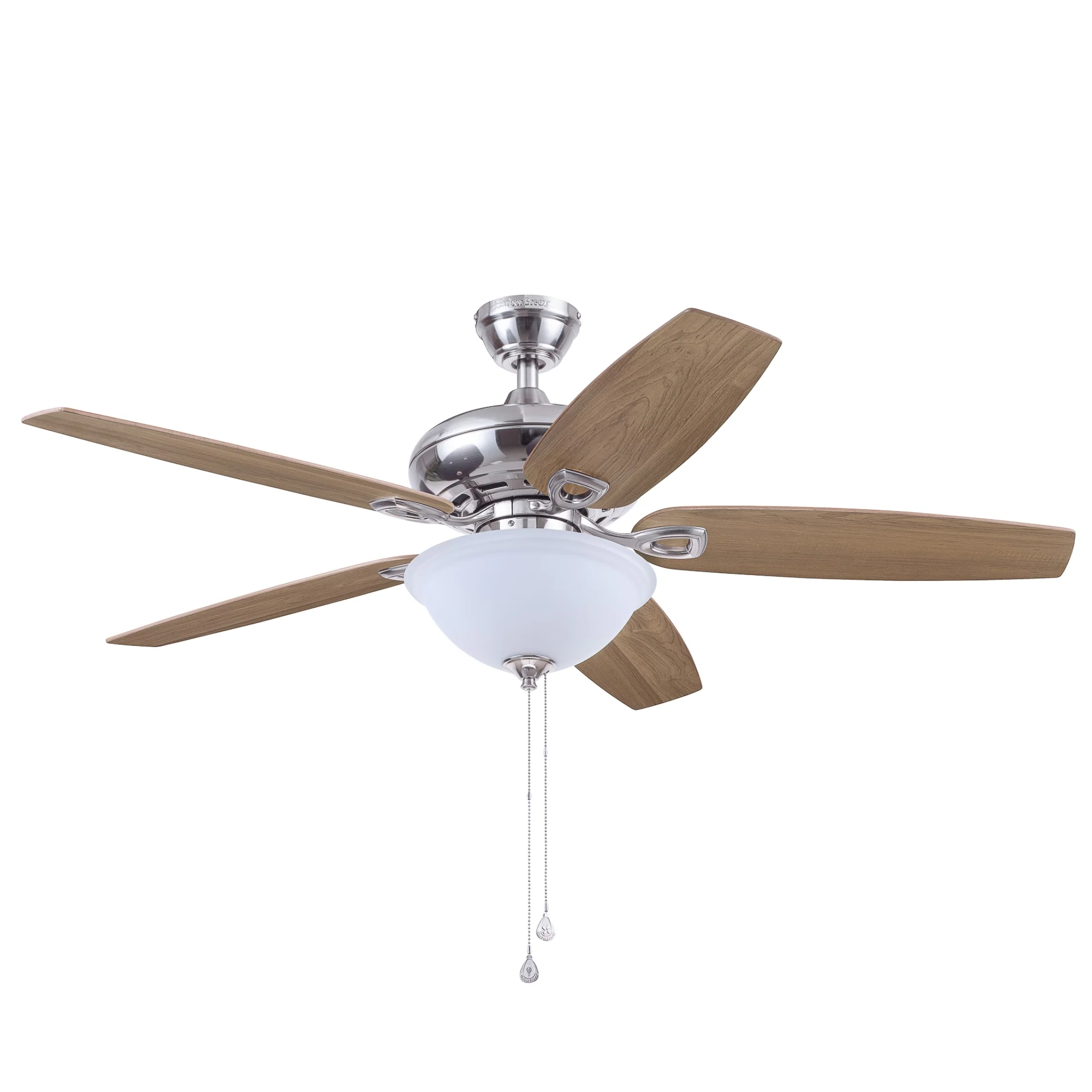 Harbor Breeze Coastal Creek 52-in Brushed Nickel LED Indoor Ceiling Fan with Light Kit (5-Blade) - Image 13