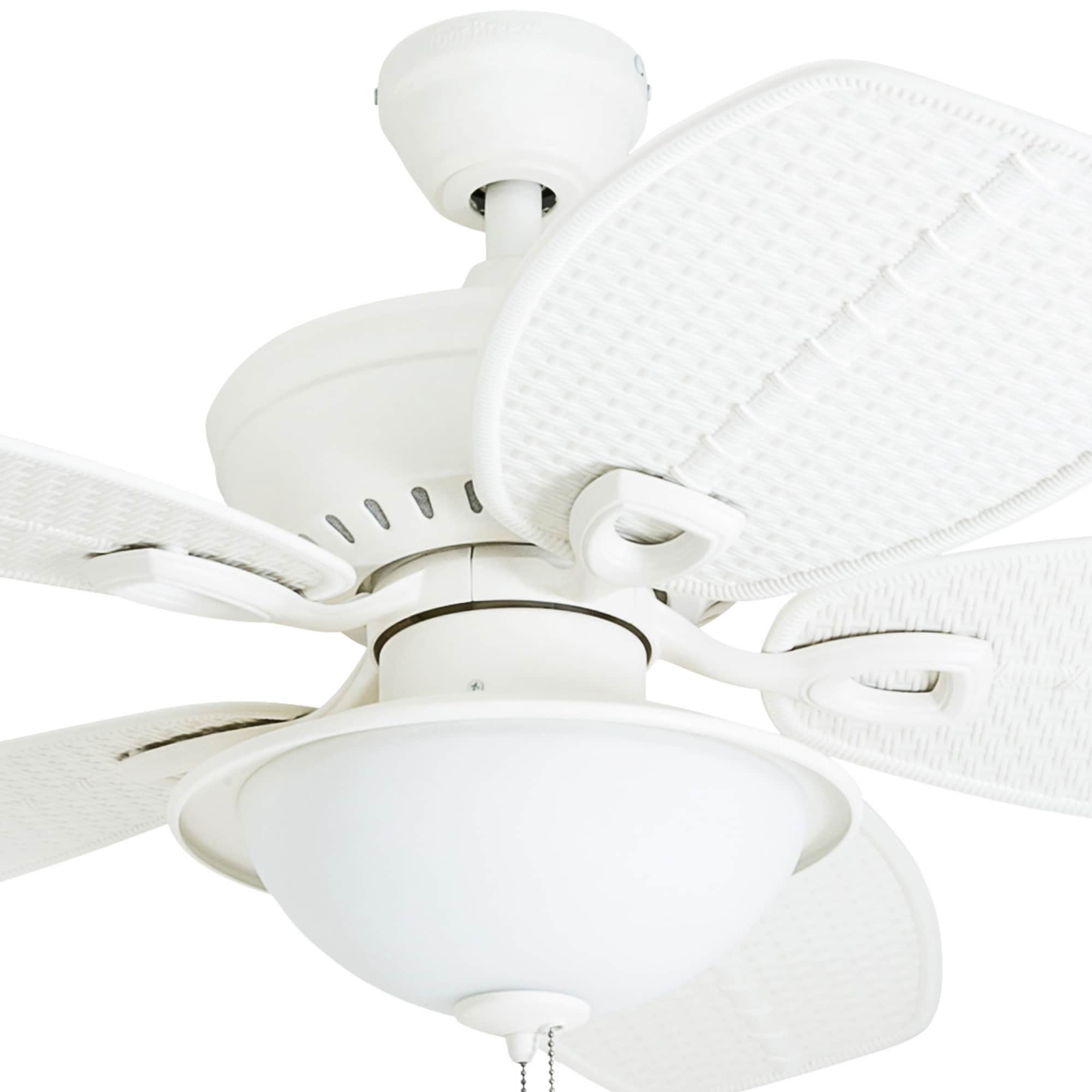 Harbor Breeze Cedar Shoals 44-in White LED Indoor/Outdoor Ceiling Fan with Light Kit (5-Blade) - Image 14