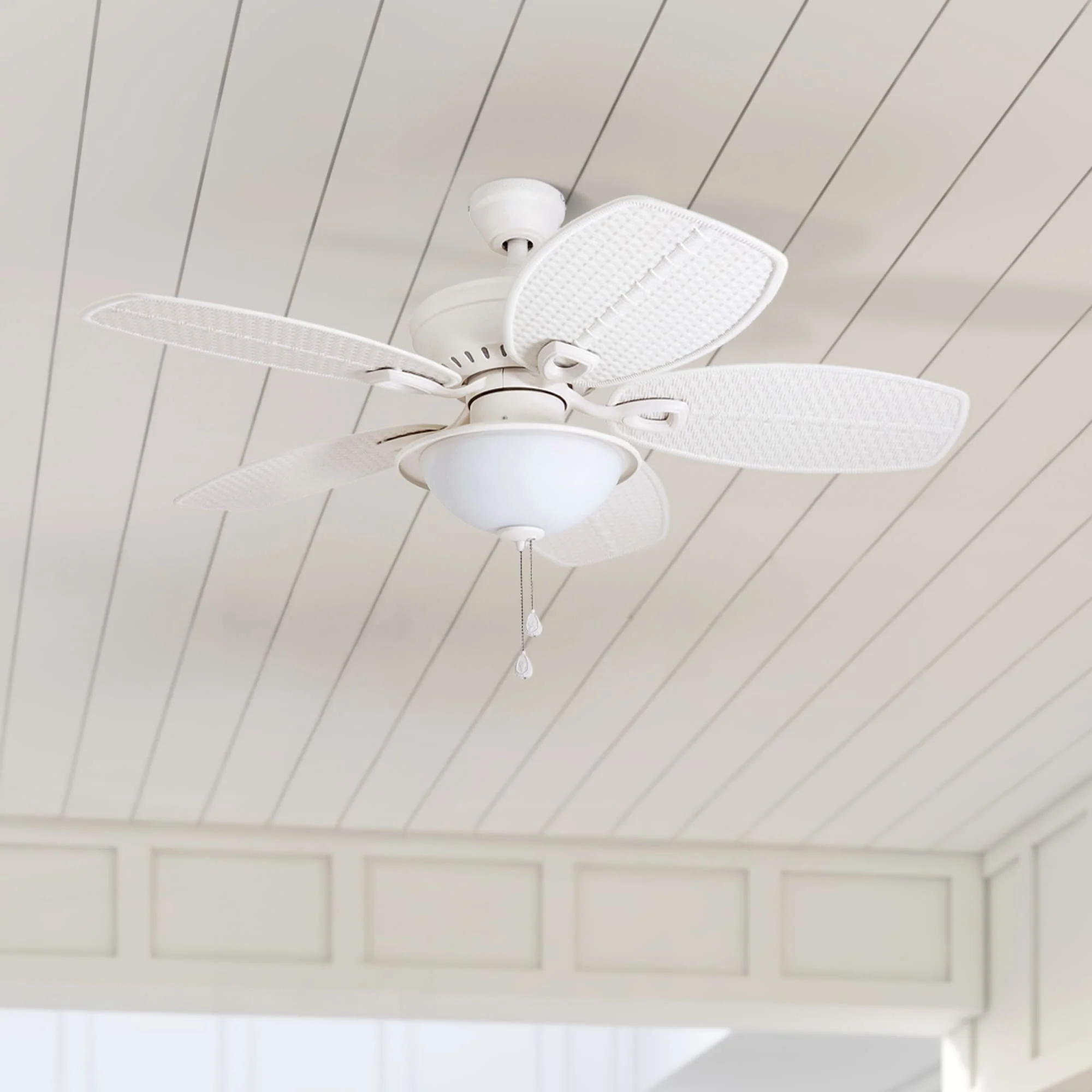 Harbor Breeze Cedar Shoals 44-in White LED Indoor/Outdoor Ceiling Fan with Light Kit (5-Blade) - Image 19