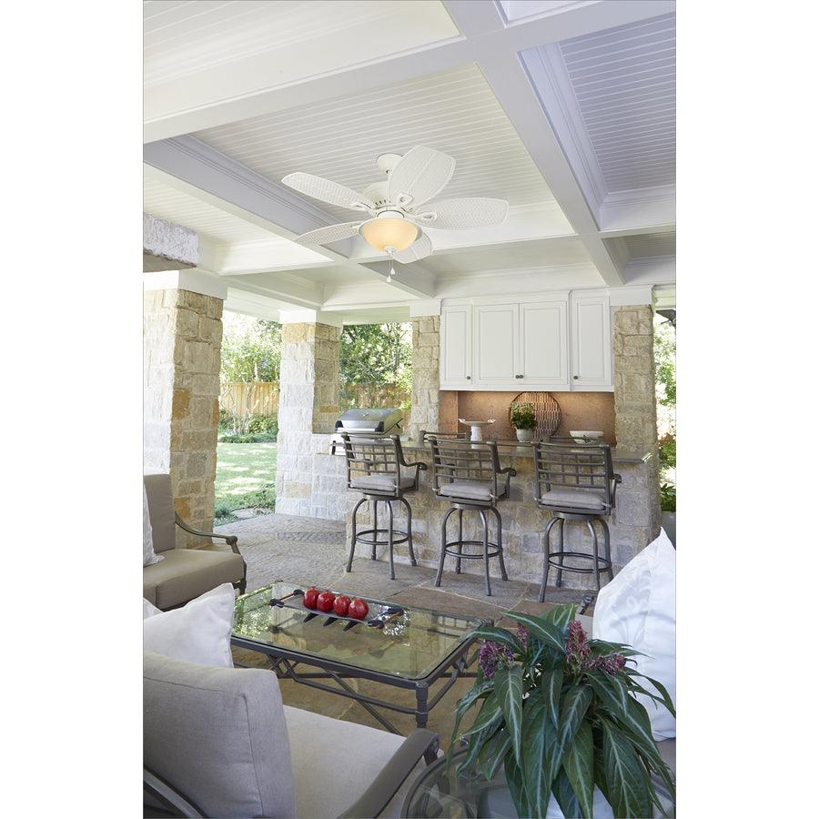 Harbor Breeze Cedar Shoals 44-in White LED Indoor/Outdoor Ceiling Fan with Light Kit (5-Blade) - Image 3