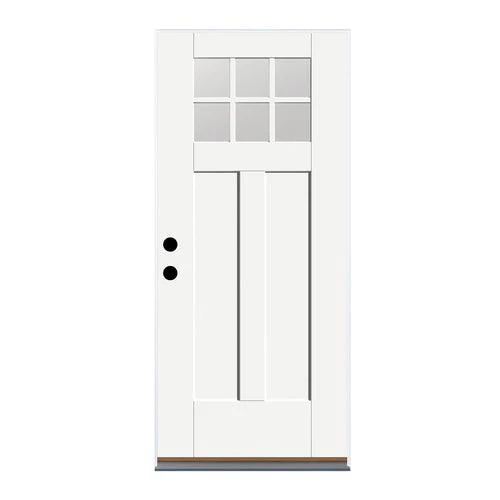 Therma-Tru Benchmark Doors 36-in x 80-in Fiberglass Craftsman Left-Hand Outswing Ready to Paint Unfinished Prehung Single Front Door - Image 5