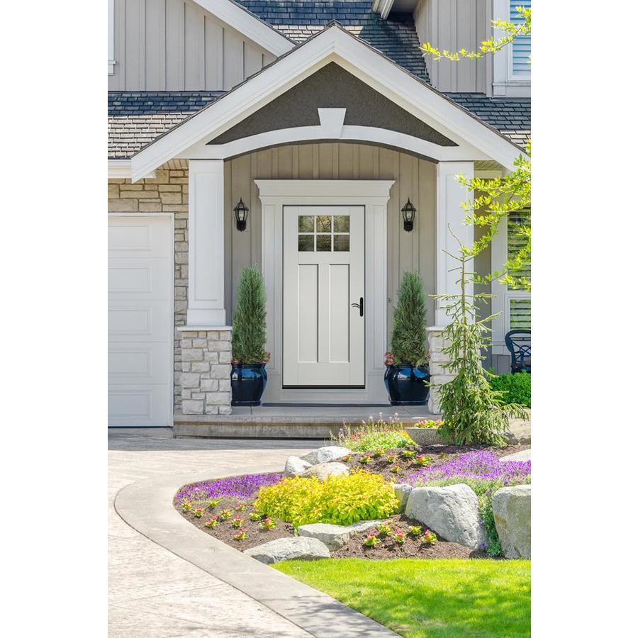 Therma-Tru Benchmark Doors 32-in x 80-in Fiberglass Craftsman 6-Lite Left-Hand Inswing Ready-to-Paint Unfinished Prehung Front Door with Brickmould