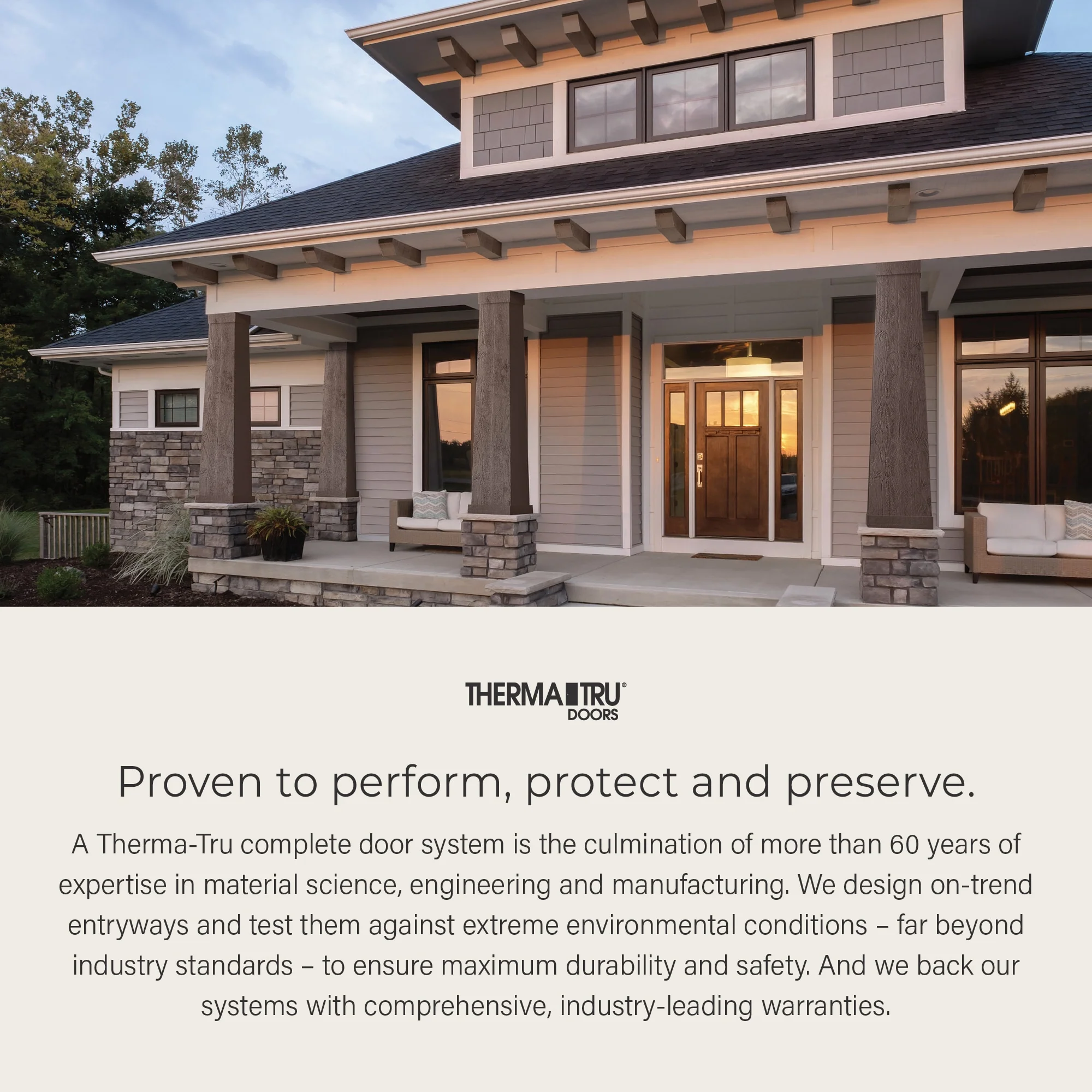 Therma-Tru Benchmark Doors 32-in x 80-in Fiberglass Craftsman 6-Lite Left-Hand Inswing Ready-to-Paint Unfinished Prehung Front Door with Brickmould - Image 10