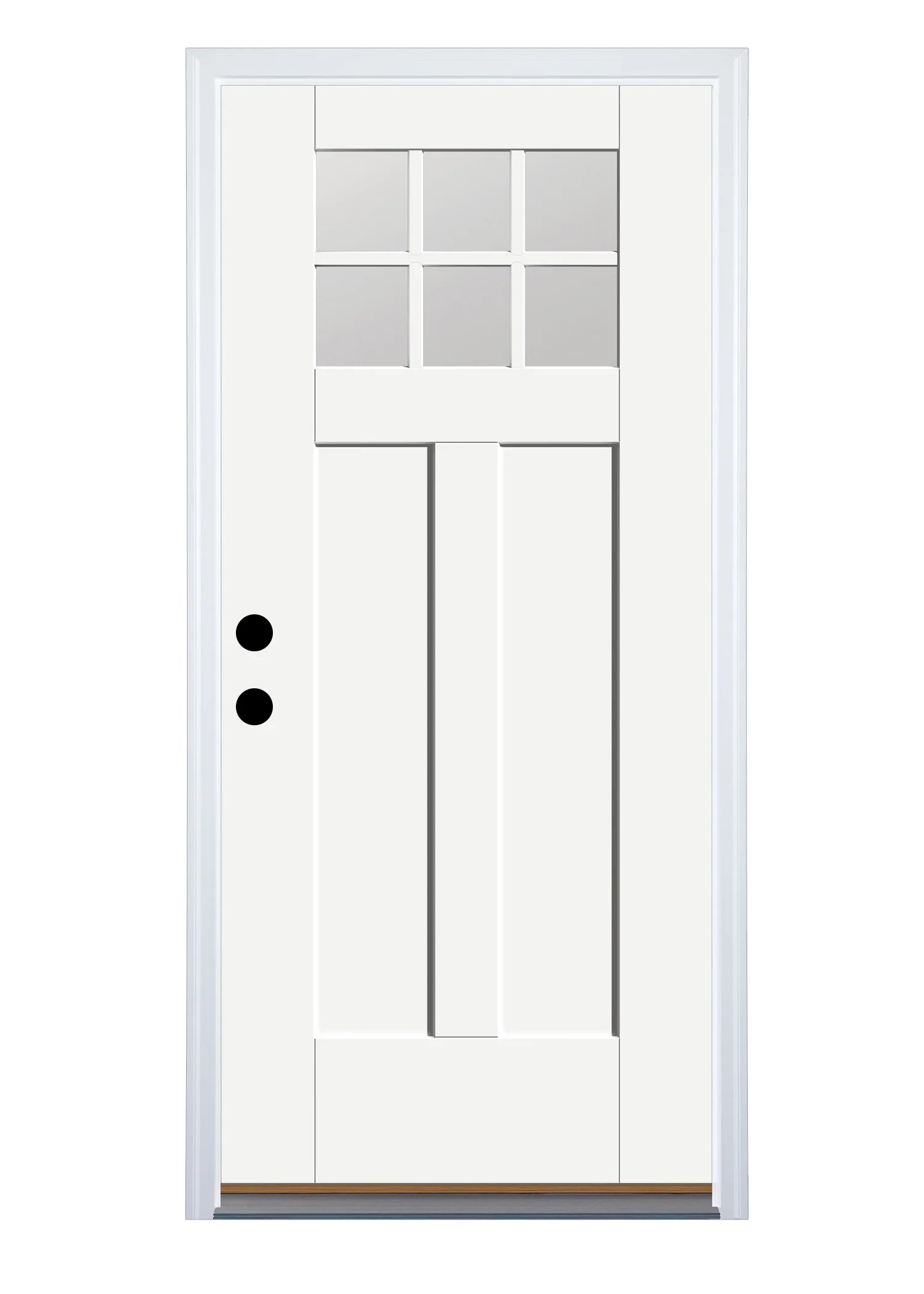 Therma-Tru Benchmark Doors 32-in x 80-in Fiberglass Craftsman Right-Hand Inswing Ready to Paint Unfinished Prehung Single Front Door with Brickmould - Image 2