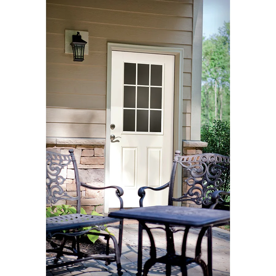 Therma-Tru Benchmark Doors 32-in x 80-in Fiberglass Half-Lite Left-Hand Inswing Ready-to-Paint Unfinished Prehung Front Door with Brickmould - Image 7