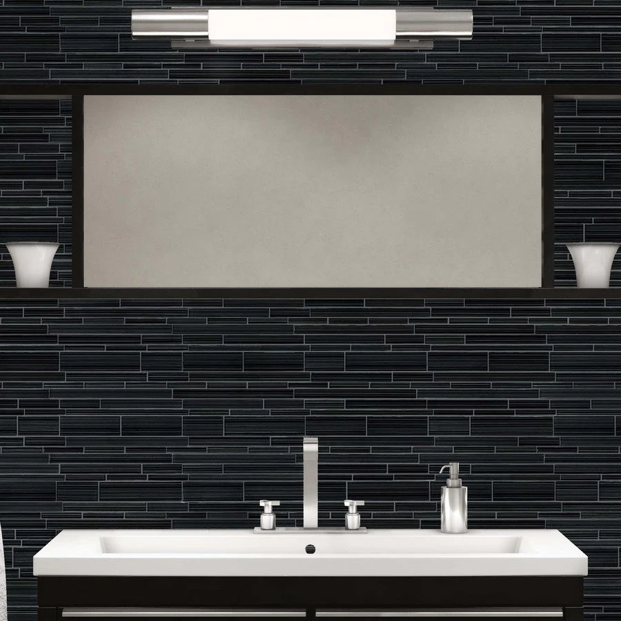 Elida Ceramica Glassy Terrain 12-in x 12-in Glossy Glass Linear Mosaic Wall Tile - Image 3