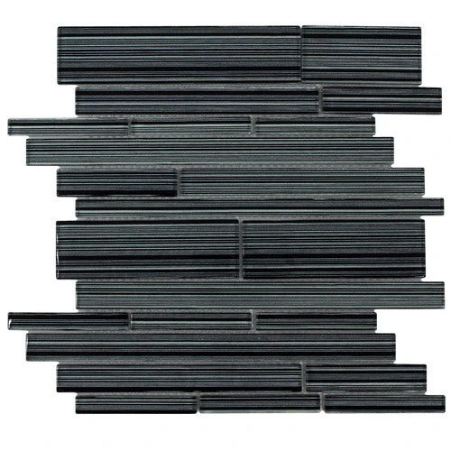 Elida Ceramica Glassy Terrain 12-in x 12-in Glossy Glass Linear Mosaic Wall Tile - Image 4