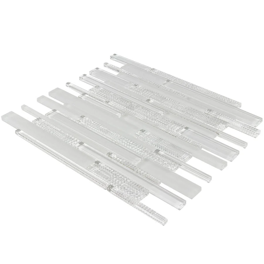 Elida Ceramica Glassy Terrain 12-in x 12-in Glossy Glass Linear Mosaic Wall Tile - Image 5