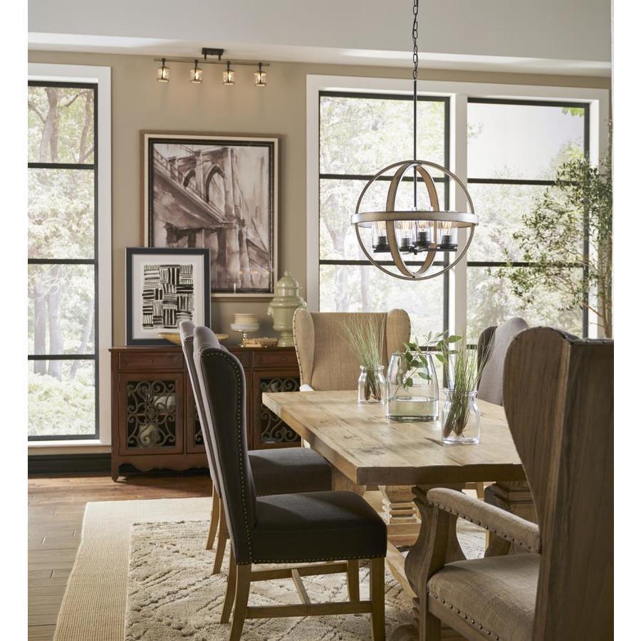 Kichler Barrington Anvil Iron & Distressed Antique Gray Seeded Glass Globe Pendant Light, 21.25 in - Image 5