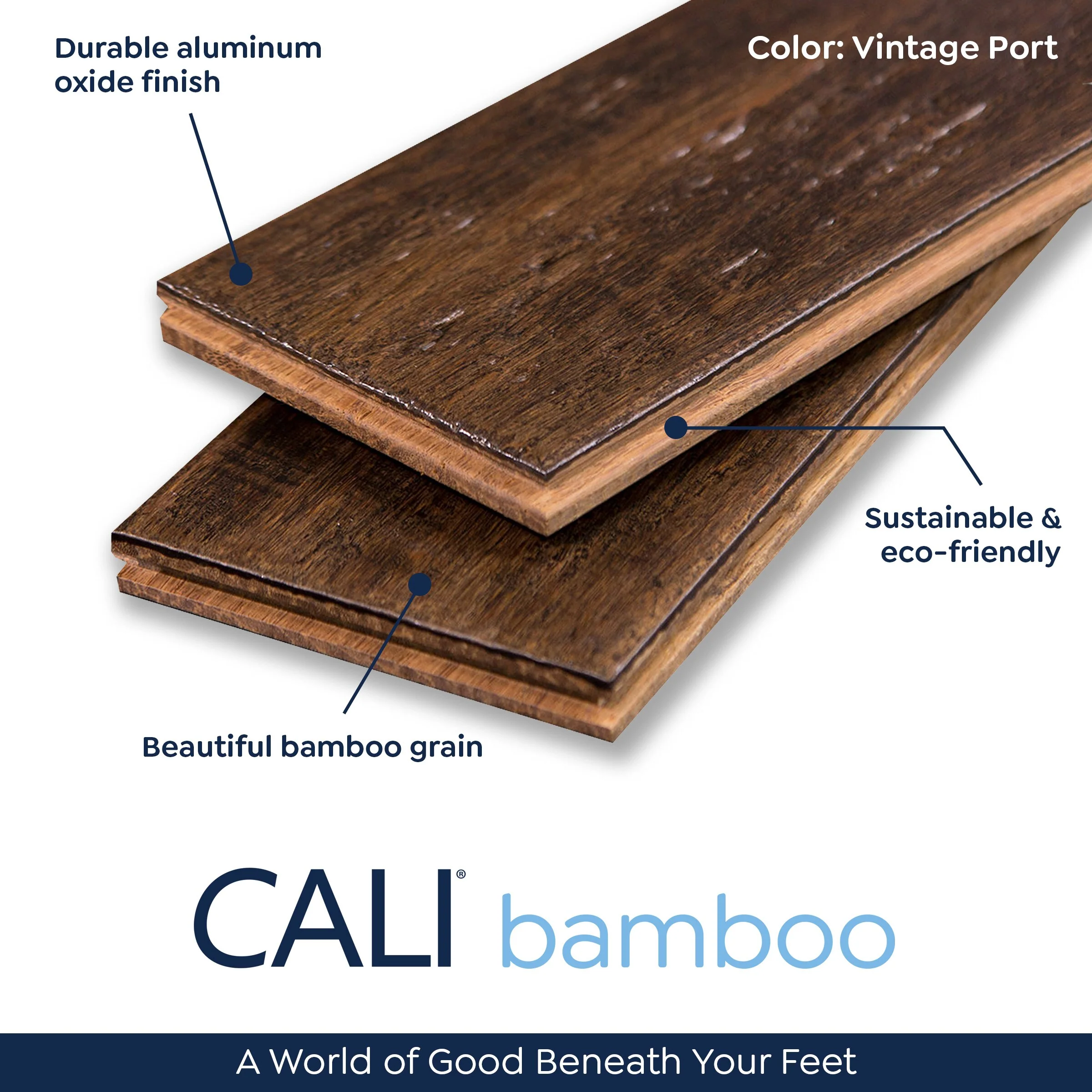 Cali Bamboo Fossilized 3.75-in Vintage Port Bamboo Handscraped Solid Hardwood Flooring (22.69-sq ft)