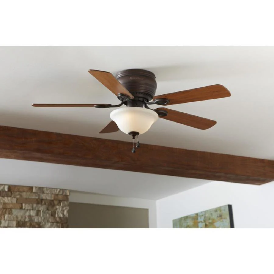 Harbor Breeze Mayfield 44-in Bronze LED Indoor Flush Mount Ceiling Fan with Light (5-Blade) - Image 3