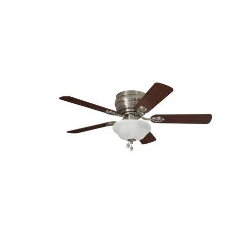 Harbor Breeze Mayfield 44-in Brushed Nickel LED Indoor Flush Mount Ceiling Fan with Light, 5-Blade - Image 3