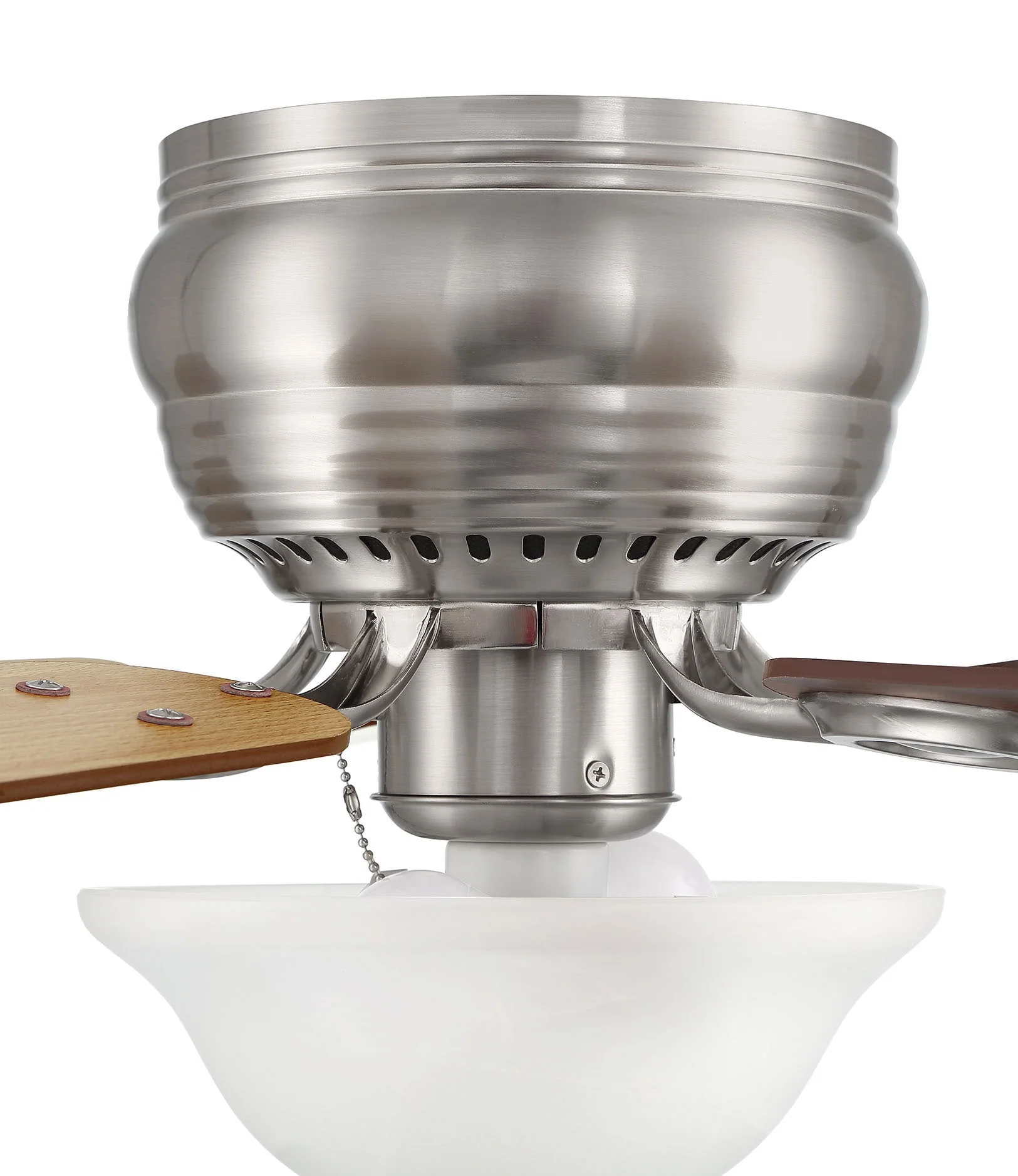 Harbor Breeze Mayfield 44-in Brushed Nickel LED Indoor Flush Mount Ceiling Fan with Light, 5-Blade - Image 6
