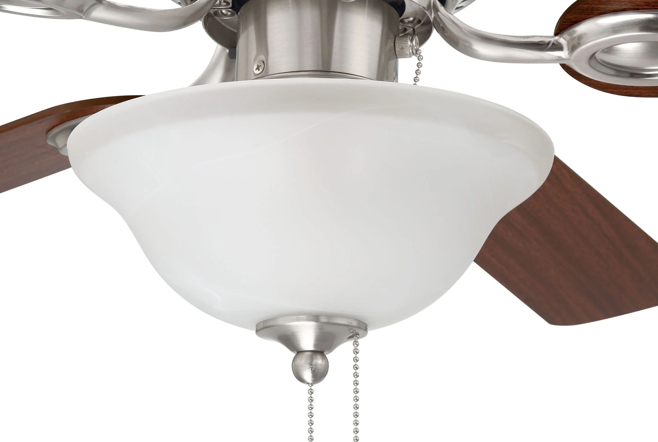 Harbor Breeze Mayfield 44-in Brushed Nickel LED Indoor Flush Mount Ceiling Fan with Light, 5-Blade - Image 7
