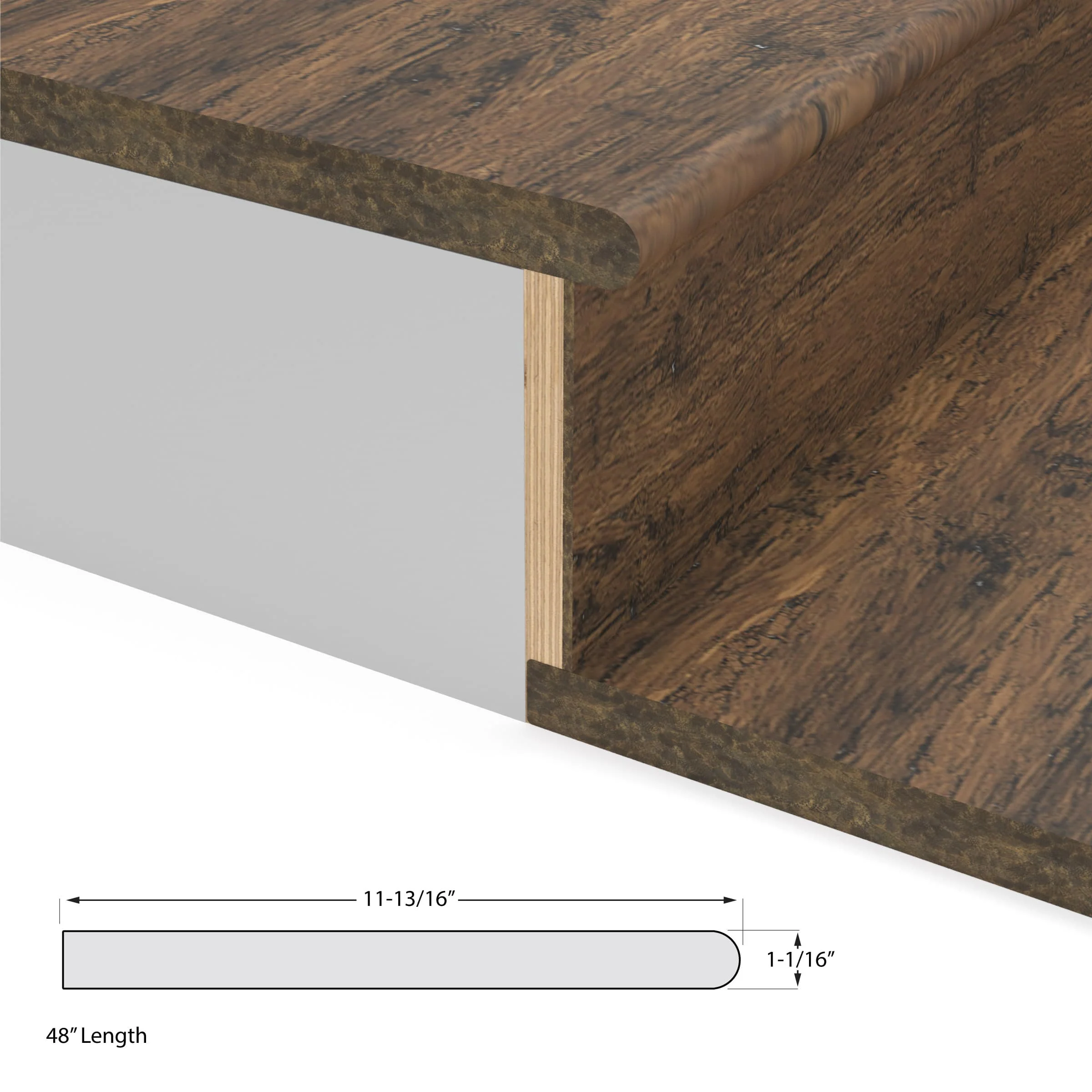 Cali Bamboo Vinyl Pro 11.5-in x 48.03-in Java Prefinished Stair Tread - Image 2