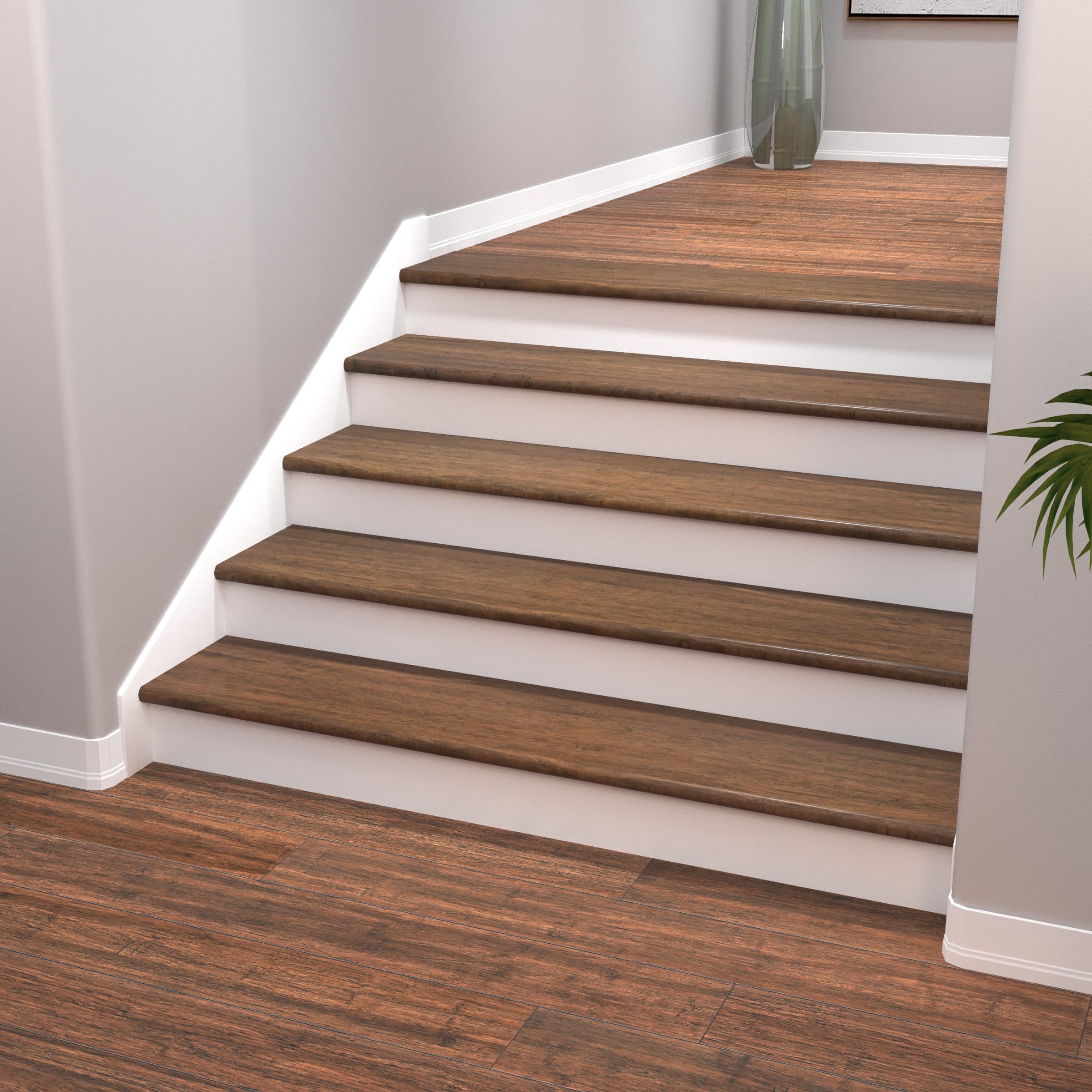 Cali Bamboo Vinyl Pro 11.5-in x 48.03-in Java Prefinished Stair Tread - Image 3