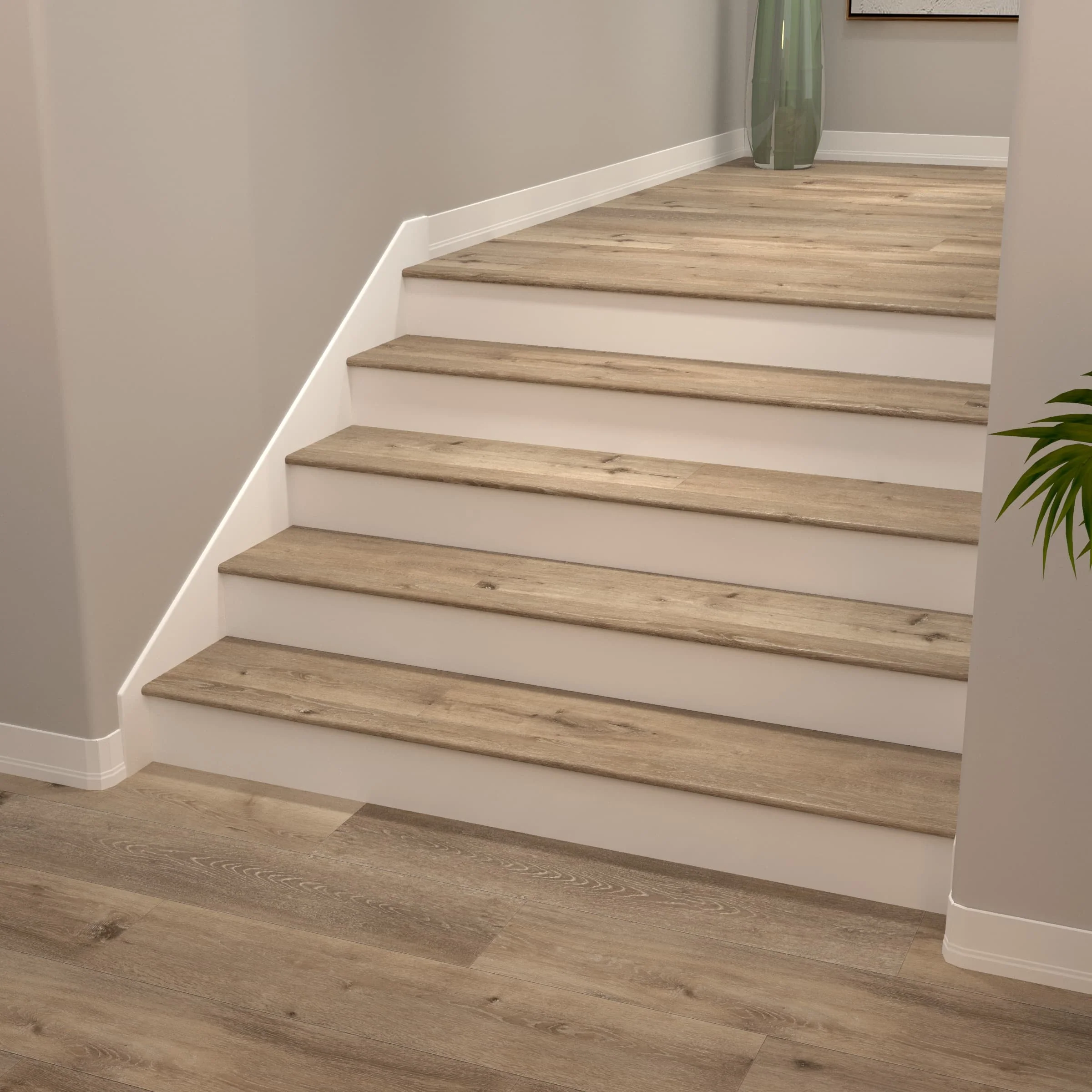Cali Bamboo Vinyl Pro Stair Nosing 2.07-in x 72.83-in Aged Hickory Prefinished Stair Nosing - Image 2