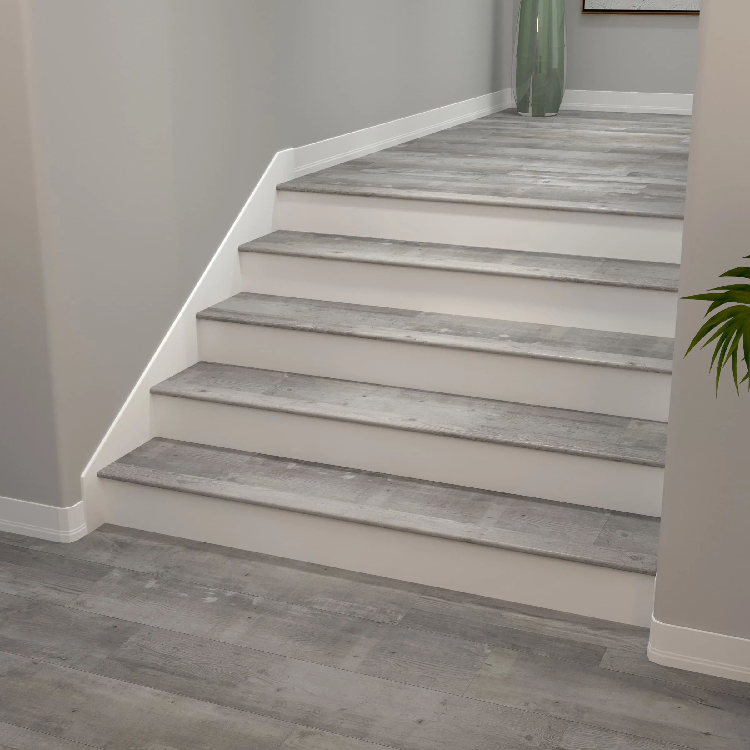 Cali Bamboo Vinyl Pro Stair Nosing, 2.07 in x 72.83 in, Gray Ash – Prefinished - Image 2