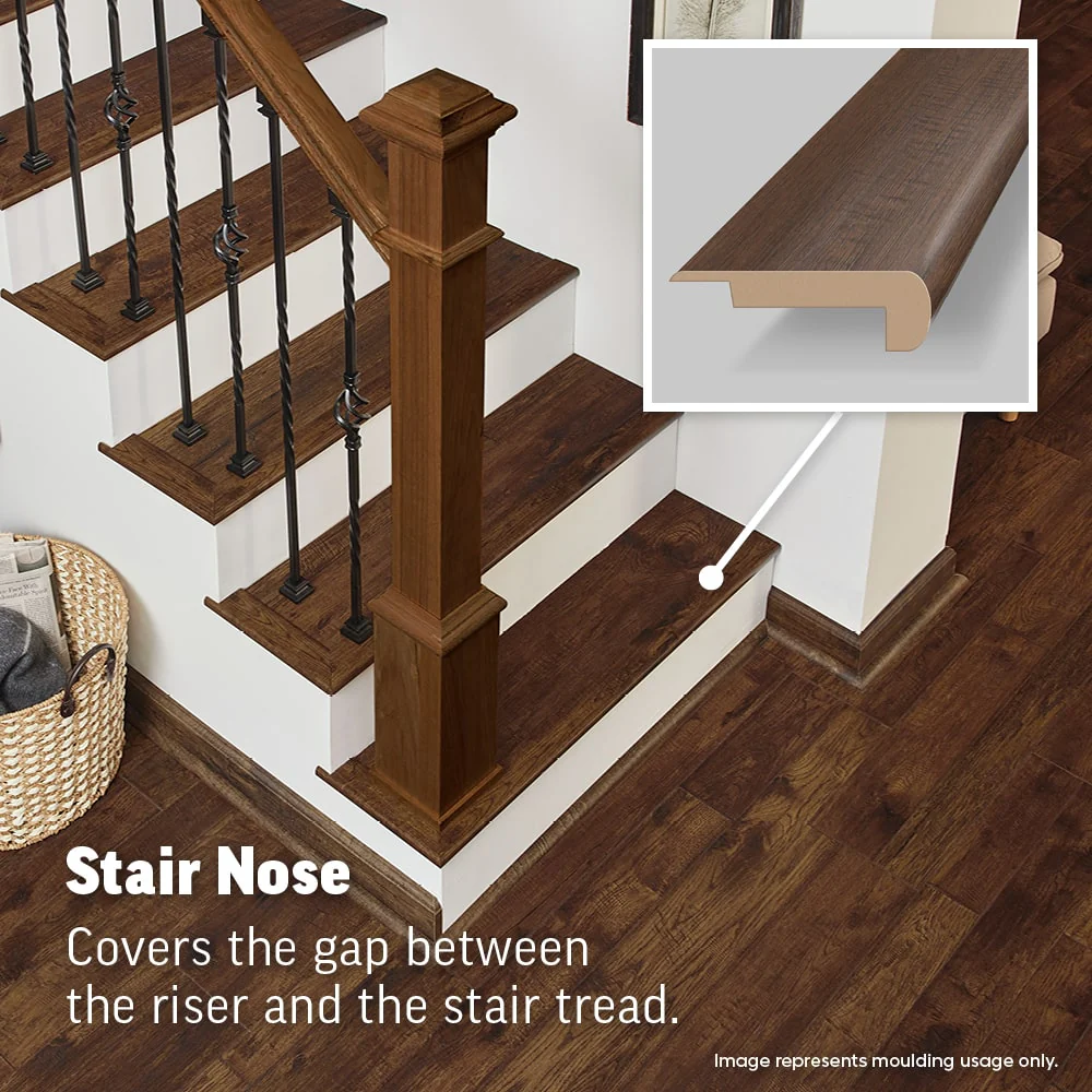 SimpleSolutions 2.37-in W x 78.7-in L Oak Prefinished Laminate Stair Nosing - Image 14
