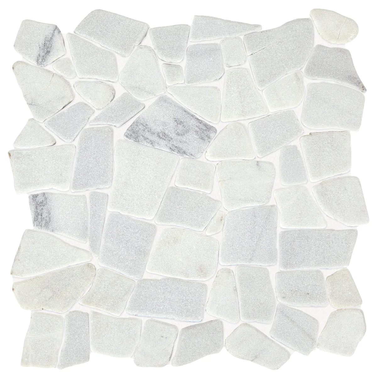 American Olean Genuine Stone Refined White 12-in x 12-in Tumbled Natural Stone Marble Pebble Mosaic Floor and Wall Tile - Image 3