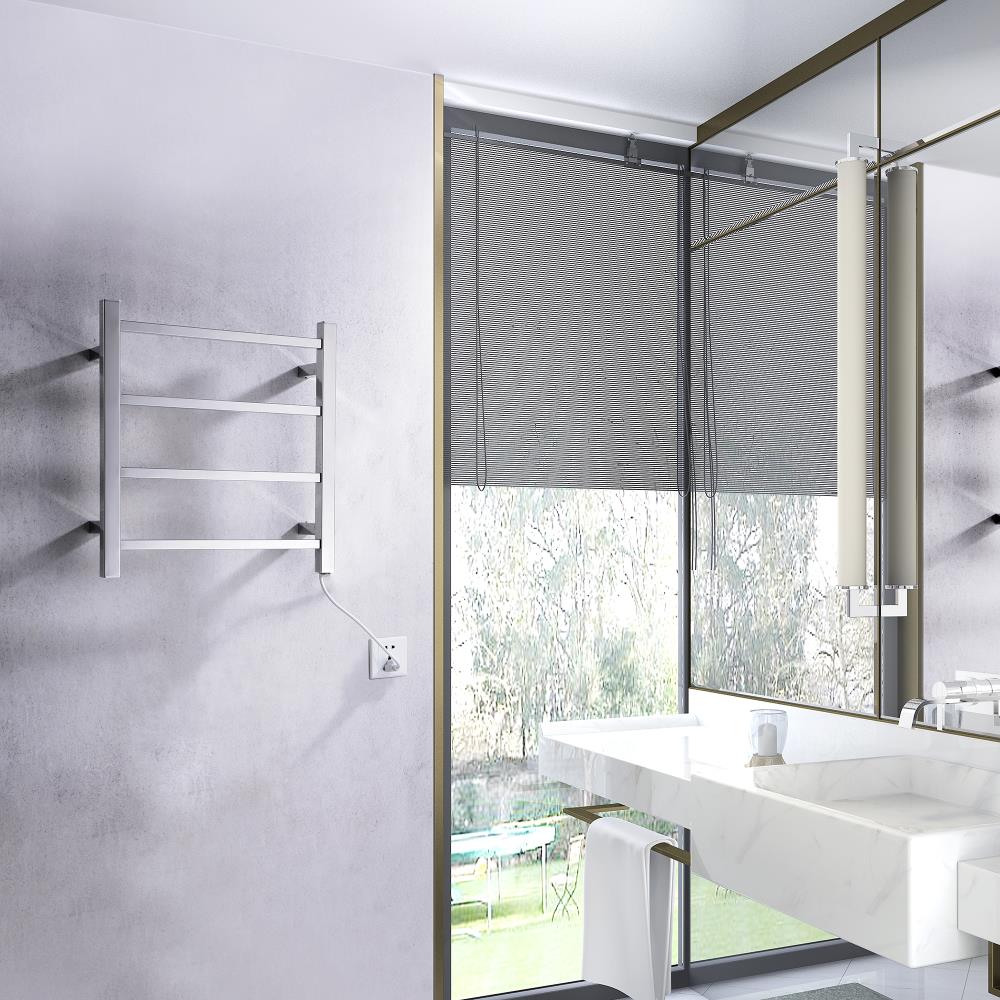 ANZZI Polished Chrome Plug-In Wall Mount Towel Warmer, 17.71-in W x 19.69-in H - Image 8