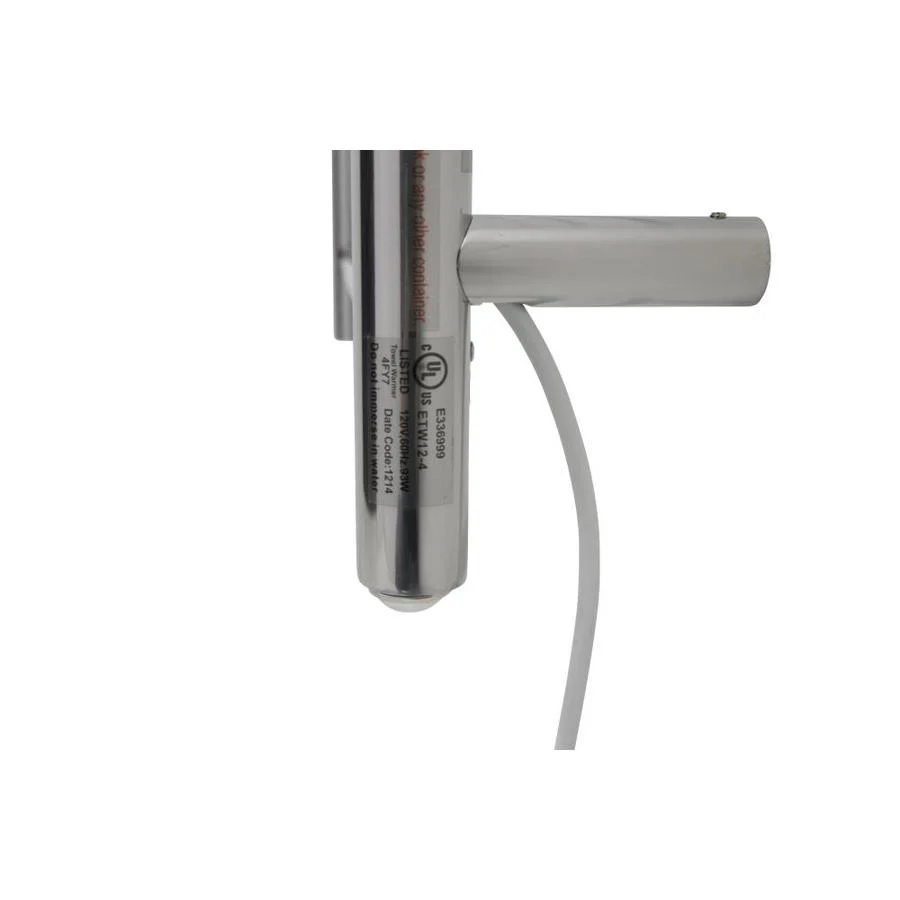 ANZZI Polished Chrome Plug-In Wall-Mount Towel Warmer, 23.62 in W x 39.09 in L x 9.53 in H - Image 5