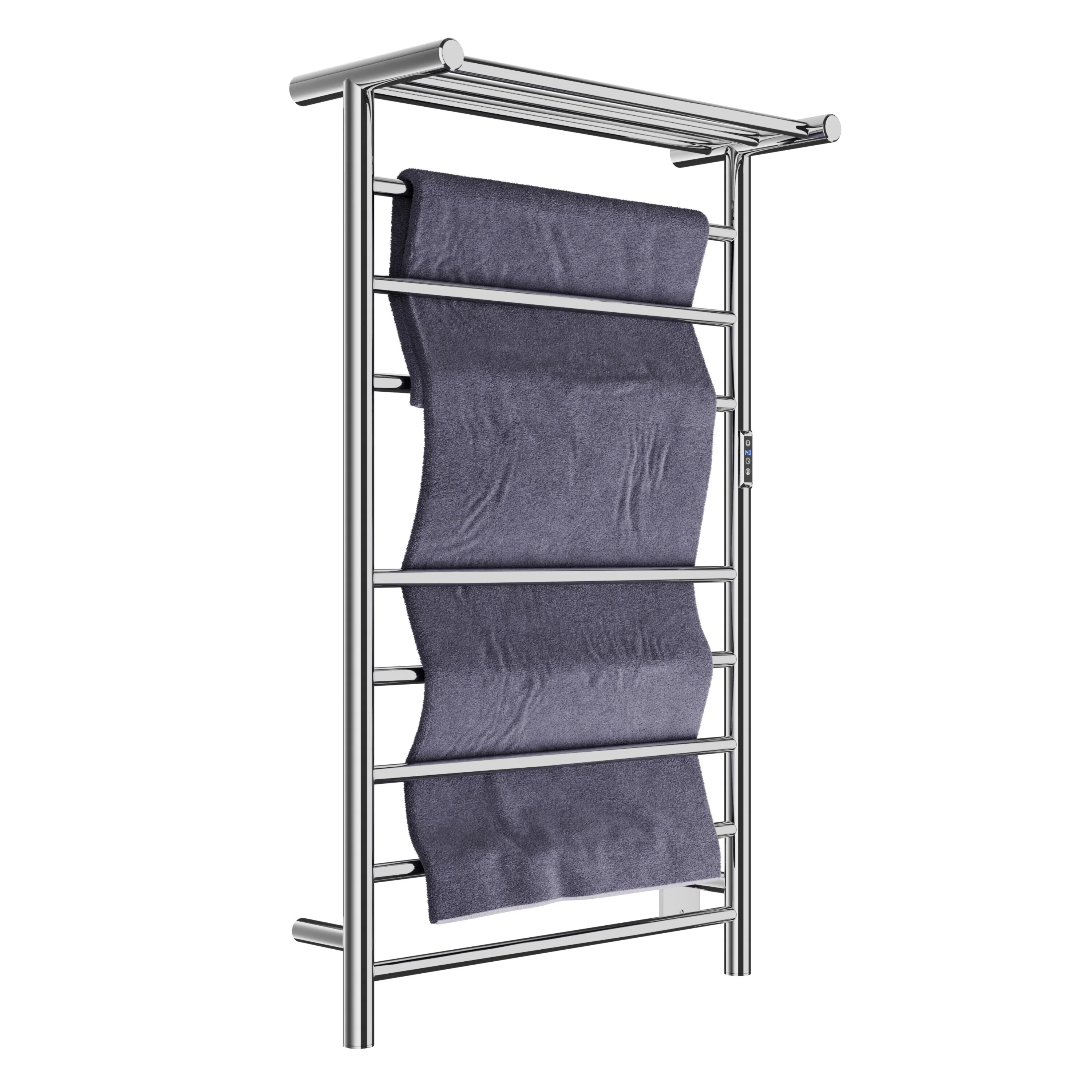 ANZZI Polished Chrome Plug-In Wall-Mount Towel Warmer, 23.62 in W x 39.09 in L x 9.53 in H - Image 9