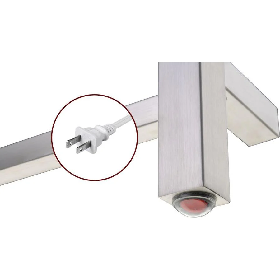 ANZZI Brushed Nickel Plug-In Wall-Mount Towel Warmer, 36.25 x 23.6 x 4.3 in - Image 4