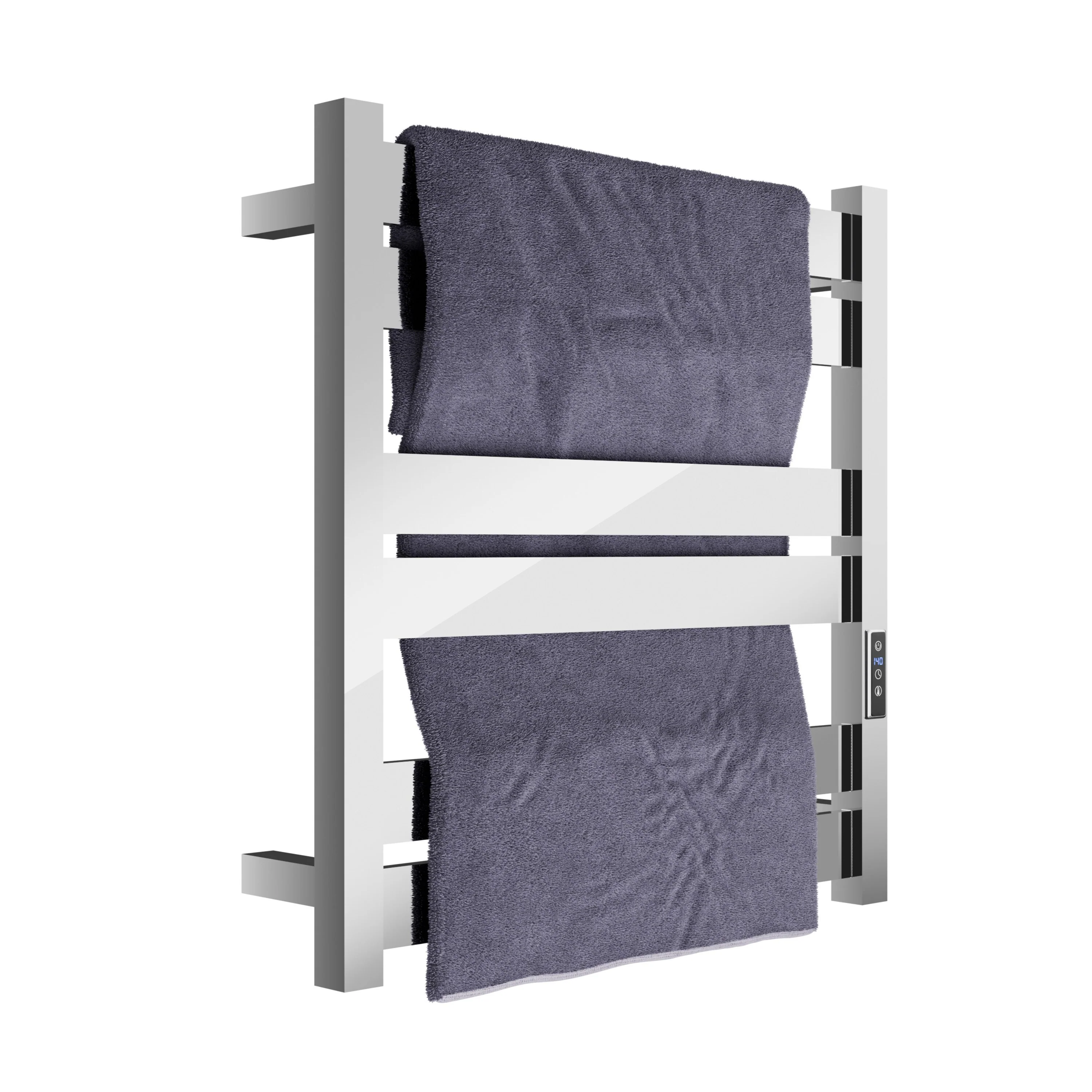 ANZZI Polished Chrome Plug-In Wall Mount Towel Warmer, 4.13 in W x 20.47 in L x 20.87 in H - Image 10