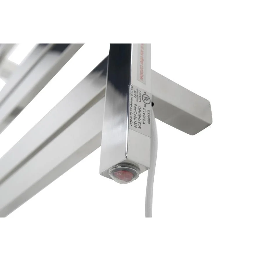 ANZZI Polished Chrome Plug-In Wall Mount Towel Warmer, 4.13 in W x 20.47 in L x 20.87 in H - Image 3
