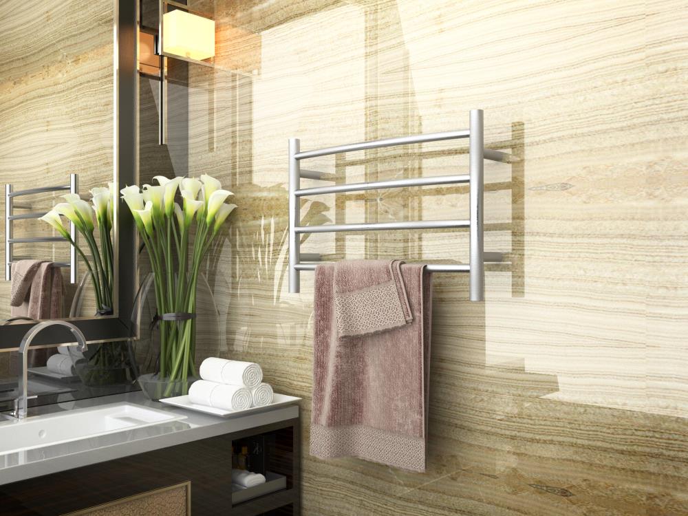 ANZZI Brushed Nickel Plug-In Wall-Mount Towel Warmer, 4-Bar, 16.5 in H x 23.5 in W x 5.5 in D - Image 5