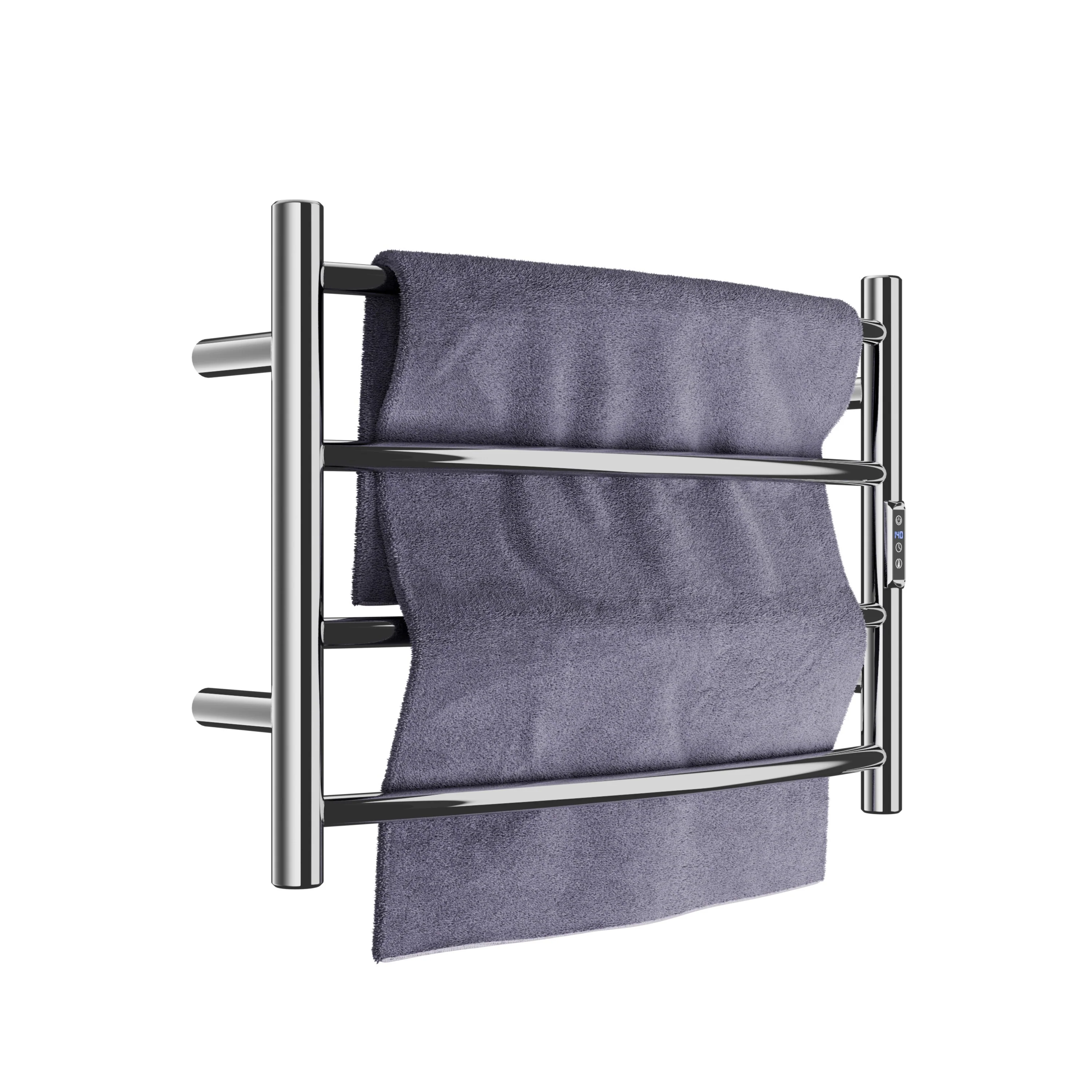 ANZZI Polished Chrome Plug-In Wall-Mount Towel Warmer, 16.5 in H x 23.5 in W x 5.5 in D - Image 4