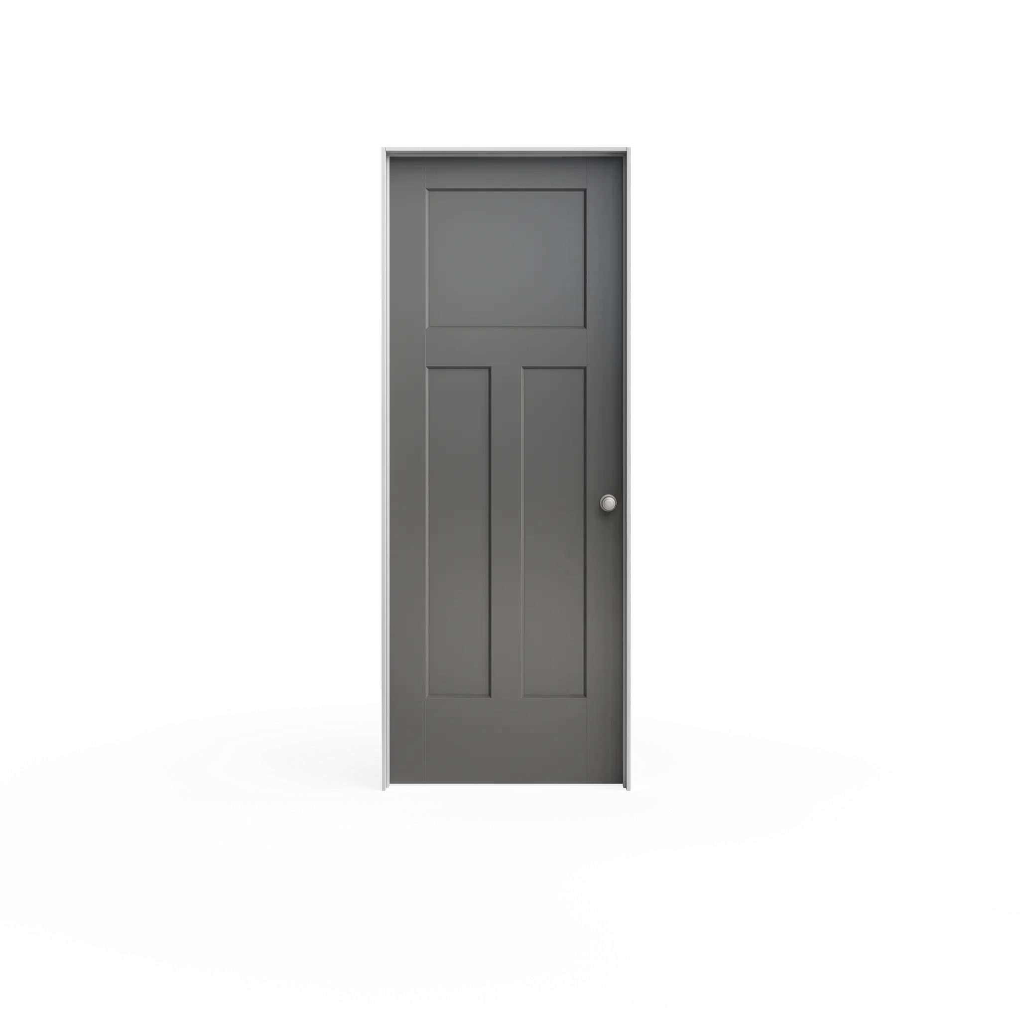 Masonite Winslow 24-in x 80-in 3-Panel Craftsman Solid Core Primed Molded Composite Left Hand Inswing/Outswing Single Prehung Interior Door