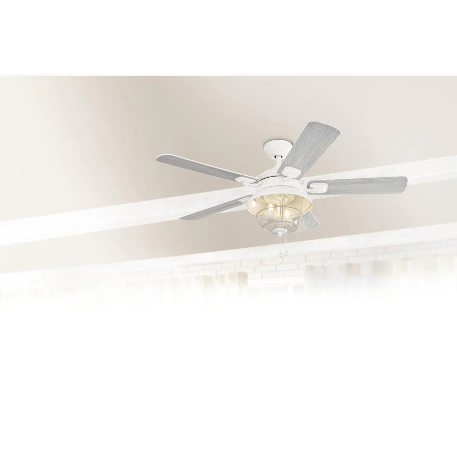 Harbor Breeze Altissa 52-in Matte White LED Indoor/Outdoor Ceiling Fan with Light (5-Blade) - Image 3