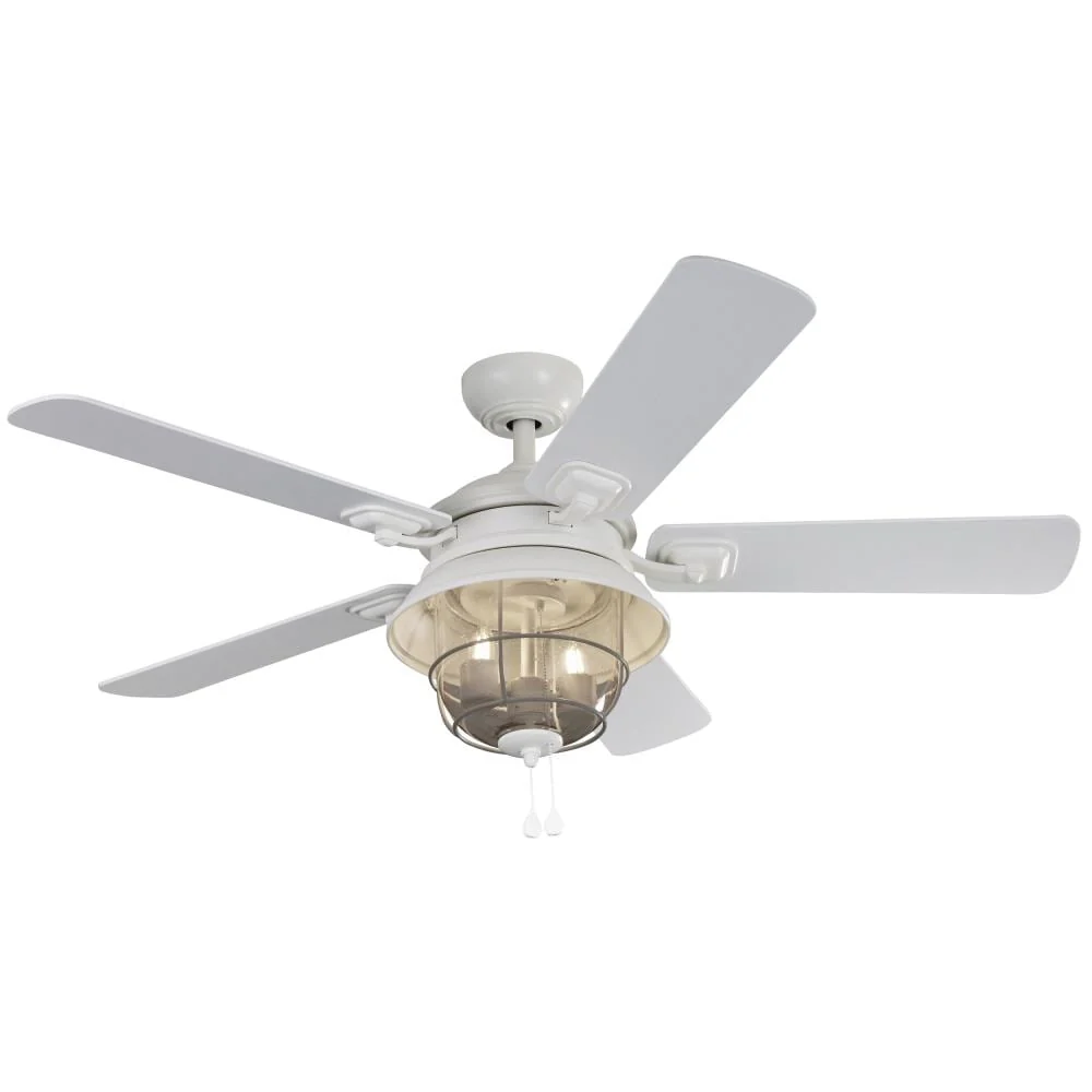 Harbor Breeze Altissa 52-in Matte White LED Indoor/Outdoor Ceiling Fan with Light (5-Blade) - Image 5