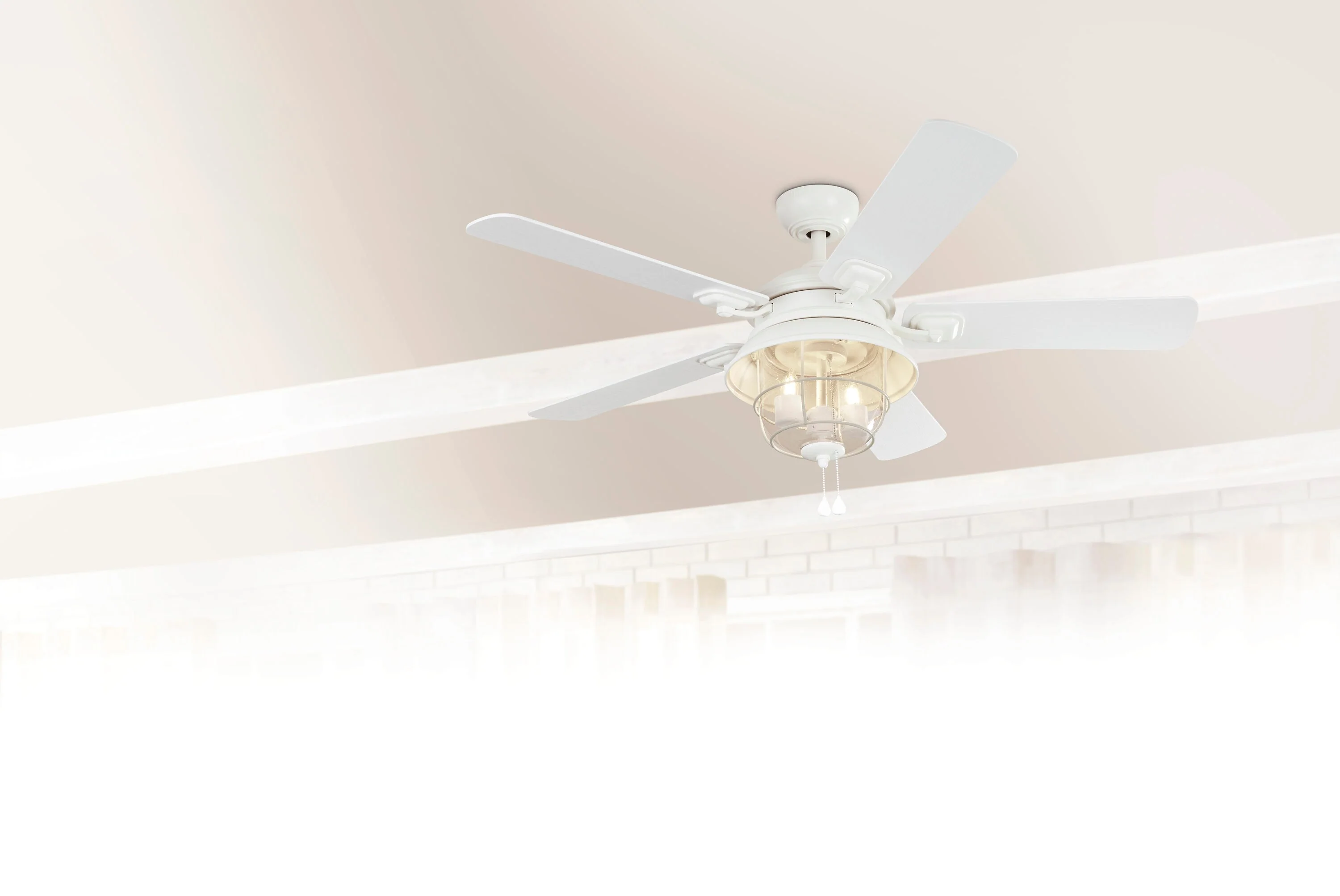Harbor Breeze Altissa 52-in Matte White LED Indoor/Outdoor Ceiling Fan with Light (5-Blade) - Image 7
